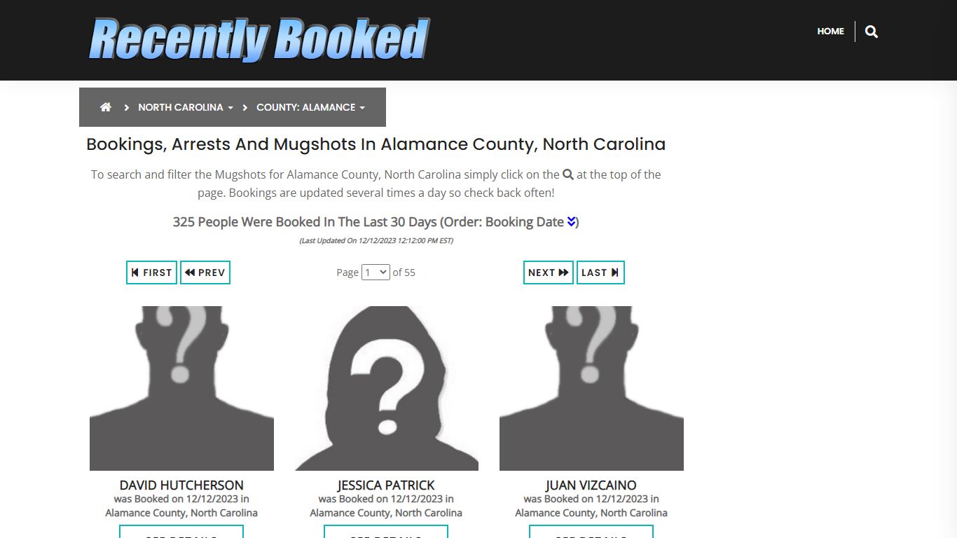 Bookings, Arrests and Mugshots in Alamance County, North Carolina